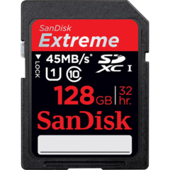 SanDisk Extreme SDXC Class 10 UHS-I 128GB