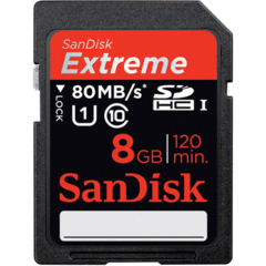 SanDisk 8GB SDHC Extreme Plus Class 10 UHS-1 80MB/s