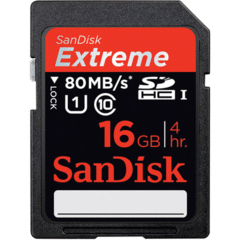 SanDisk 16GB SDHC Extreme Plus Class 10 UHS-1 80MB/s