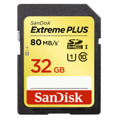 SanDisk 32GB SDHC Extreme Plus Class 10 UHS-1 80MB/s