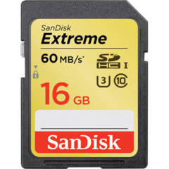 SanDisk Extreme SDHC Class 10 UHS-I U3 16GB