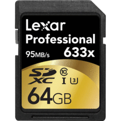 Lexar 64GB Professional 633x UHS-I U3 SDXC
