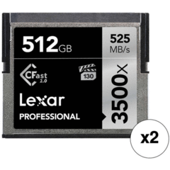 Lexar 512GB Professional 3500x CFast 2.0 (2-Pack)