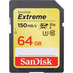 SanDisk 64GB Extreme UHS-I SDXC Memory Card (150 MB/s)