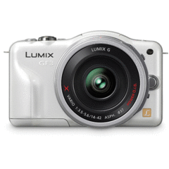 Panasonic Lumix DMC-GF3 with 14-42mm X PZ OIS Kit White