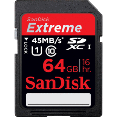 SanDisk Extreme SDXC Class 10 UHS-I 64GB