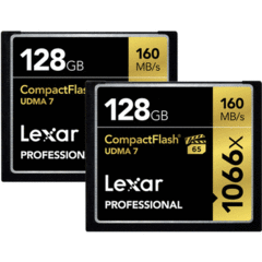 Lexar 128GB Professional 1066x CompactFlash (UDMA 7, 2-Pack)