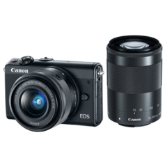 Canon EOS M100 with 15-45mm and 55-200mm (Black) - Canada and