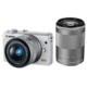 EOS M100 with 15-45mm and 55-200mm (White)