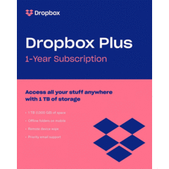 Dropbox Dropbox Plus - 1 TB of Storage for 1 Year