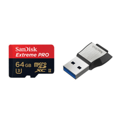 SanDisk 64GB Extreme PRO UHS-II microSDXC with USB 3.0 Adapter