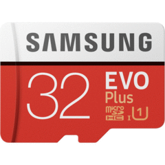 Samsung 32GB EVO+ UHS-I microSDHC Memory Card with SD Adapter