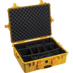Pelican 1604 Waterproof 1600 Case with Dividers (Yellow)