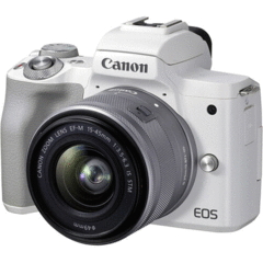 Canon EOS M50 Mark II with 15-45mm Lens (White)