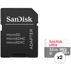 SanDisk 32GB Ultra UHS-I microSDHC Memory Card with Adapter (2-Pack)