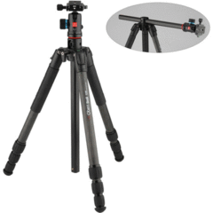 Oben Skysill CFT-6194L 4-Section Carbon Fiber Tripod with 90 Lateral Center Column and BE-117 Dual-Action Ball Head