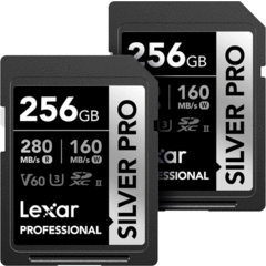 Lexar 256GB Professional UHS-II SDXC SILVER PRO Series (2-Pack)