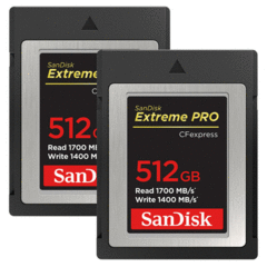 SanDisk 512GB Extreme PRO CFexpress Card Type B (2-Pack)